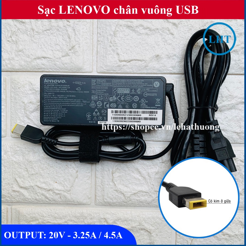 Sạc Laptop Lenovo 20V - 3.25A 65W / 20V - 4.5A 90W L440 L540 S431 T431S T440 T440P T440S T540P X240 E430 E431 E530 E531