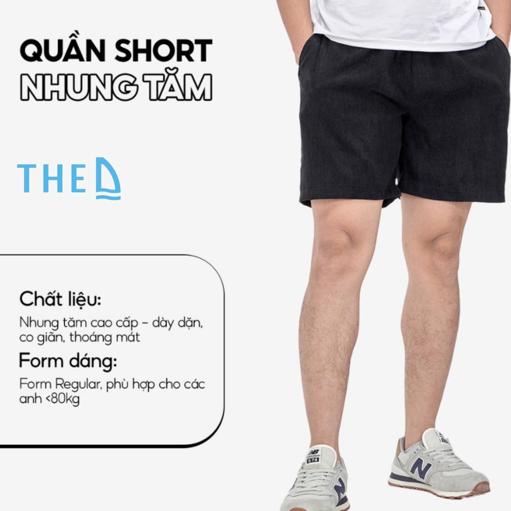 Quần Short Nhung Tăm The D Dáng Lửng Hàn Quốc Chất Vải KaKi Mềm Nhẹ, Thoáng Mát 27.457