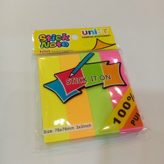 Giấy note ghi nhớ nhiều màu Uni-T 3X3