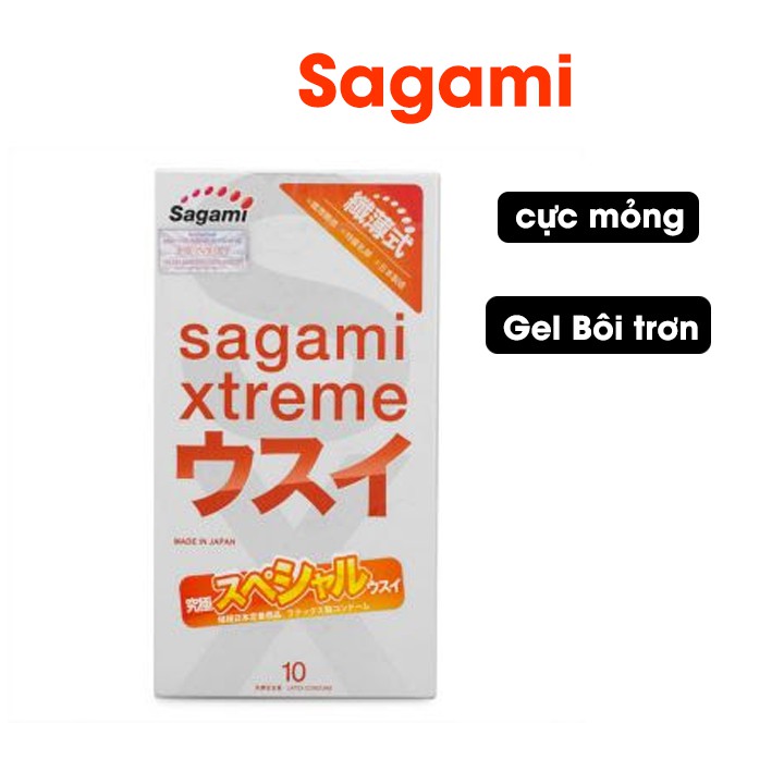 [Mỏng Cực Đỉnh] Bao Cao Su Sagami Trắng Cam (Hộp 10C) – Bcs Cực Siêu Mỏng Cho Cảm Xúc Yêu Đầy Chân Thực &amp; Đầy Nồng Cháy!