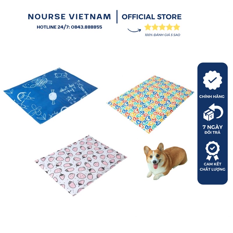 Đệm gel làm mát mùa hè cho chó mèo Thảm Gel Lạnh Chống Nóng NourseVietnam PK01