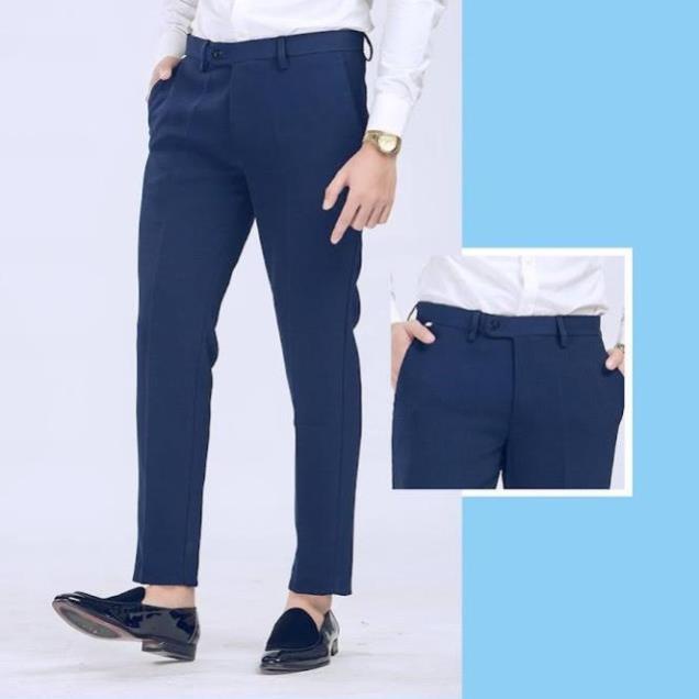 Quần âu nam Baibibo , quần tây nam đen hàn quốc co dãn vải tuyết mưa chống nhăn không bai xù ống côn vừa phải