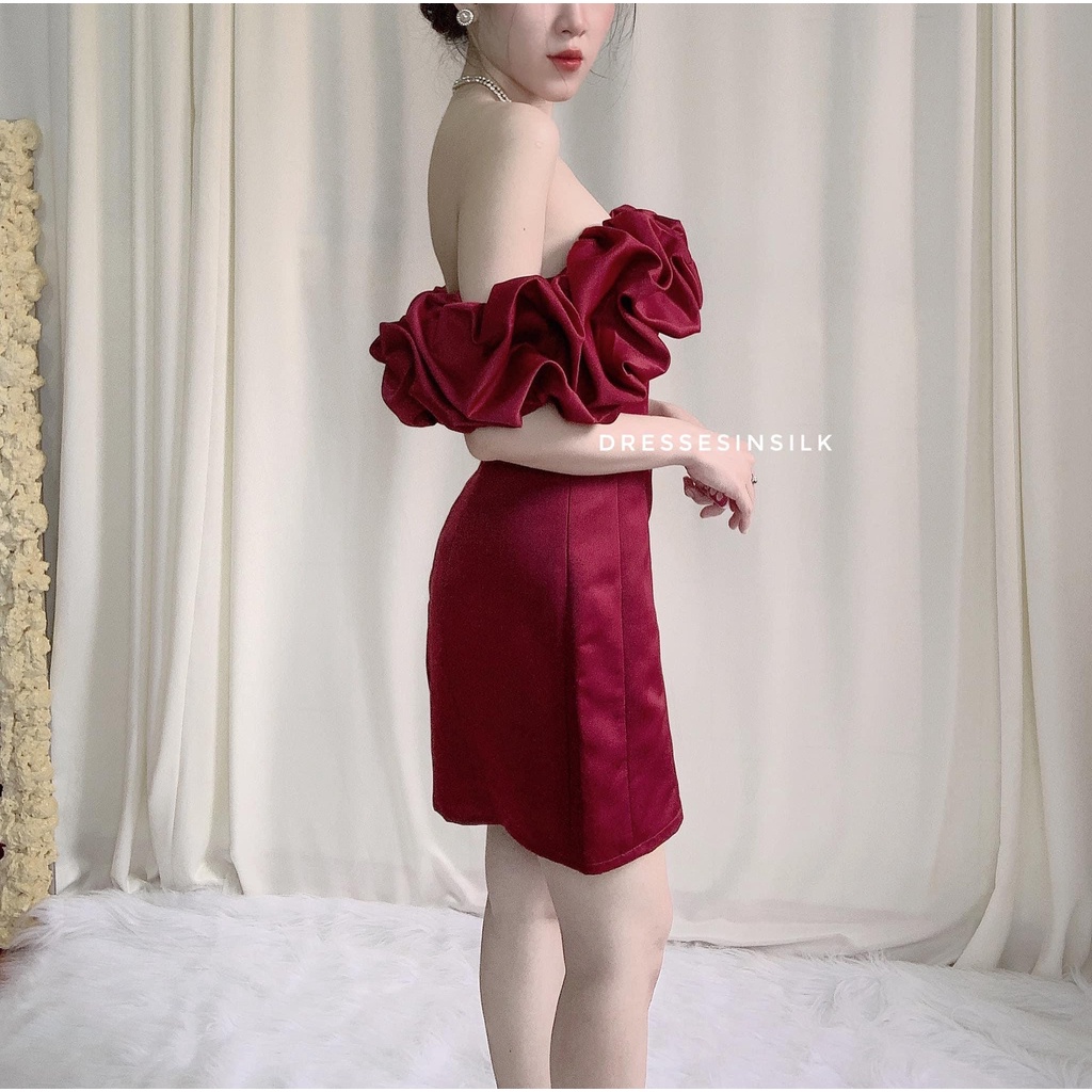 Váy Ôm Body Trễ Vai, Đầm Đỏ Noel Nữ Nhún Tầng Bèo Chất Vải Cao Cấp, Siêu Tôn Dáng, Phong Cách Gợi Cảm, Quyến Rủ Cho Bạn | BigBuy360 - bigbuy360.vn