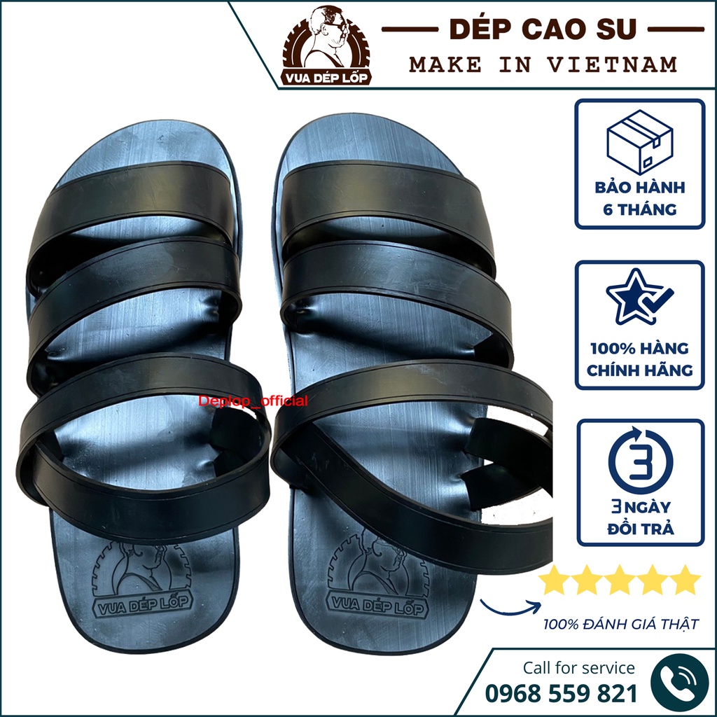 Dép cao su 4 quai ngang có quai hậu thương hiệu deplop_official lịch sự đi làm đi chơi DL6