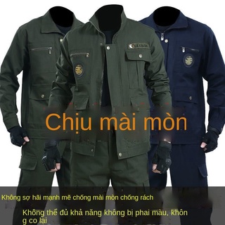 Quần yếm cotton phù hợp với bộ đồ dày của nam giới / dịch vụ bảo hiểm lao động một mảnh chống mài mòn dụng cụ hàn sửa ch