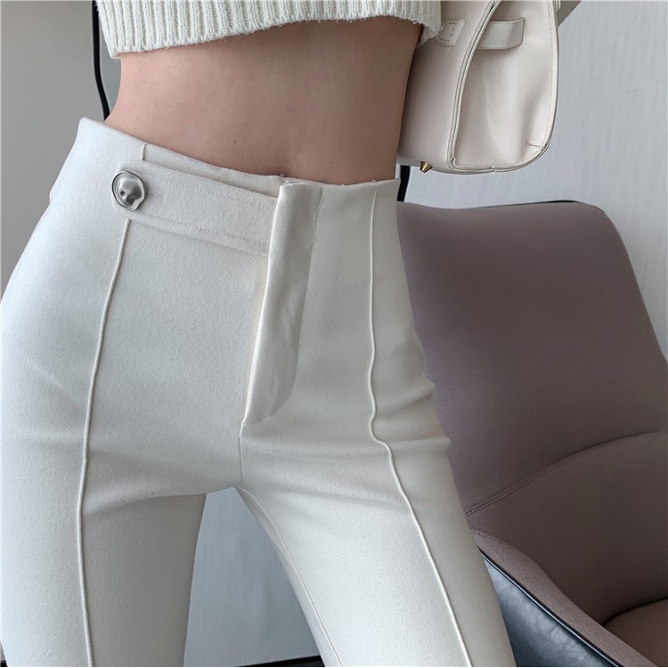 (ORDER) Quần âu ống loe cạp cao cúc lệch | BigBuy360 - bigbuy360.vn