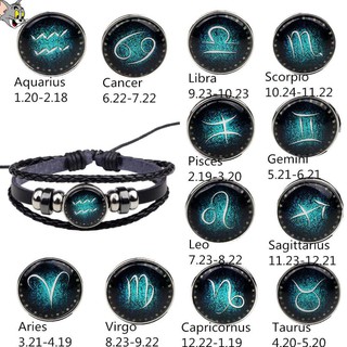 Sale 69% Vòng tay mặt hình 12 cung hoàng đạo tùy chọn dành cho cả nam và nữ, Song Ngư Giá gốc 32000đ- 21F142