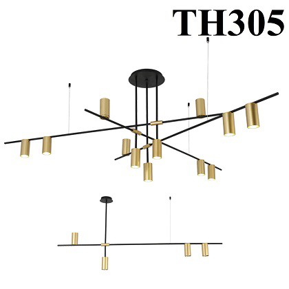 Đèn thả khung sắt mạ đồng nhiều bóng TH305