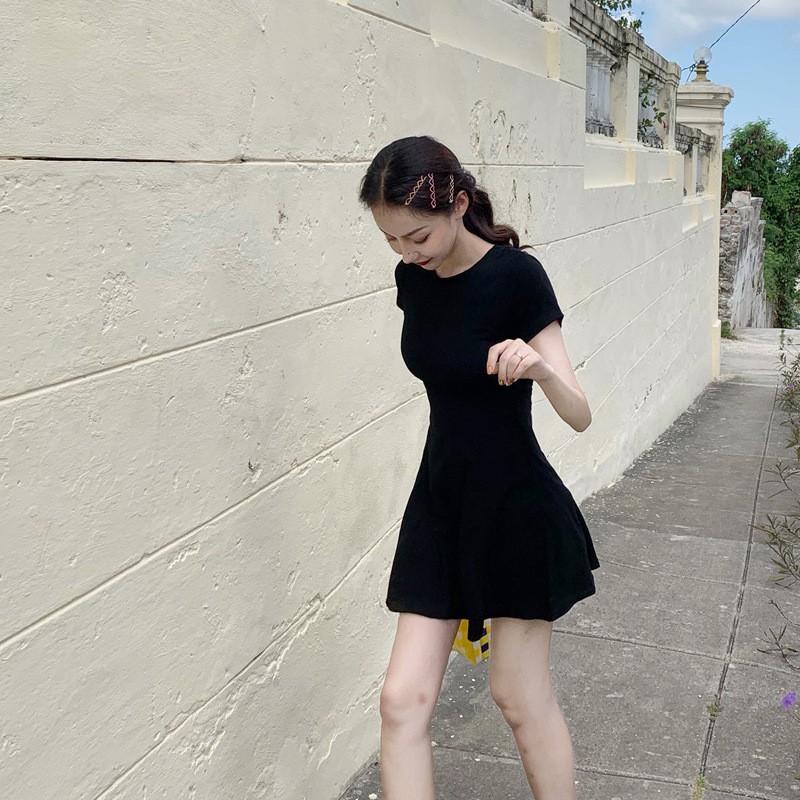 Đầm Thun Ôm Dáng Ngắn Đuôi Bèo - BaoBao.Clothing Nữ [FREESHIP] - Váy thun nữ body chân váy xòe Ulzzang | BigBuy360 - bigbuy360.vn