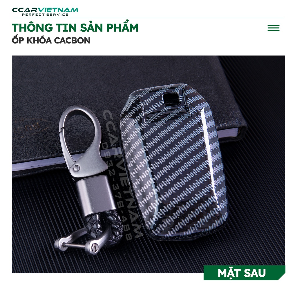 [Ảnh Thật] Ốp Chìa Khóa Ô Tô Fortuner 2019-2022, Camry 2015-2018 (4 nút) - Bọc Khóa Xe Hơi Vân Carbon Cao Cấp