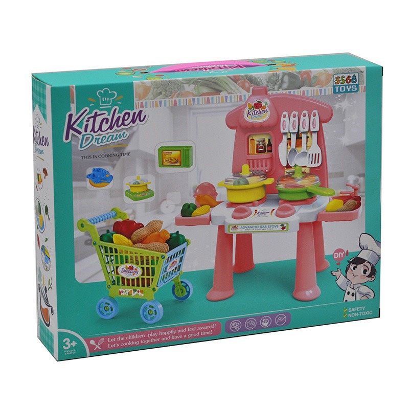 Đồ chơi nhà bếp nấu ăn kèm xe đẩy dành cho bé Kitchen Dream