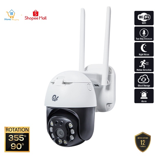 Camera wifi ngoài trời xoay 360 chống nước Camera An Ninh Việt Star Quốc Tế 20HS, 3.0 MPx 1080P có kết nối máy tính