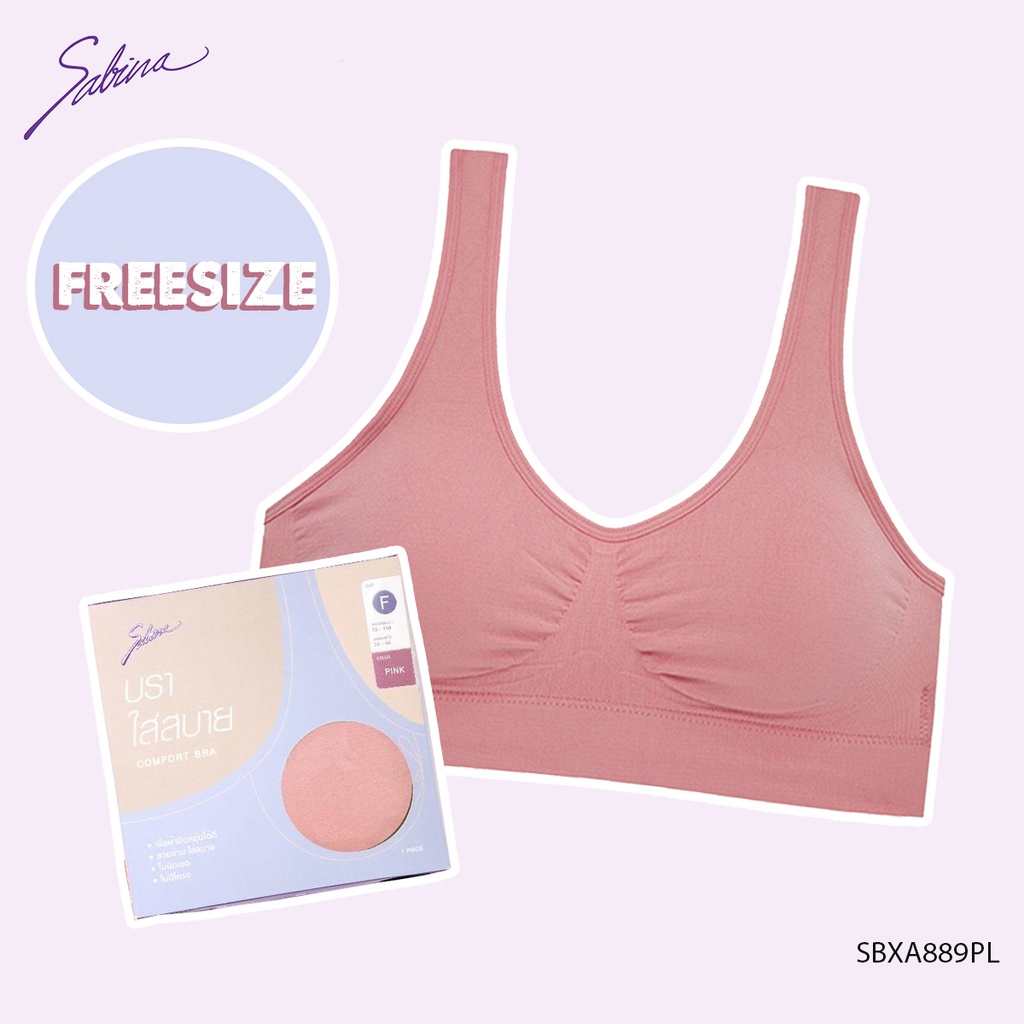 Áo Lót Lá Không Gọng Freesize Mút Rời Mỏng Vừa Màu Trơn Màu Hồng và Màu Tím Soft Collection By Sabina SBXA889