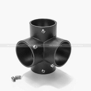 Combo 4 Cút góc chạc tư, cút góc vuông ống tròn, cút nối kim loại, khớp nối ống eratech KN116 phi 25mm