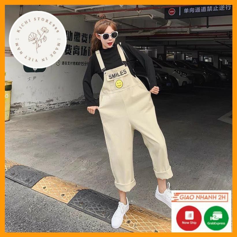 Quần Yếm Dài thiết kế Kichistore , Yếm Jean ống suông chất vải cao cấp nữ MY111 xịn | BigBuy360 - bigbuy360.vn