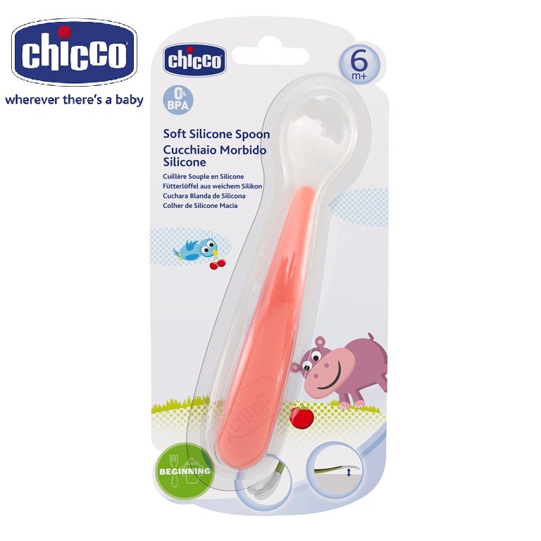 Thìa ăn silicone 6M+ Chicco