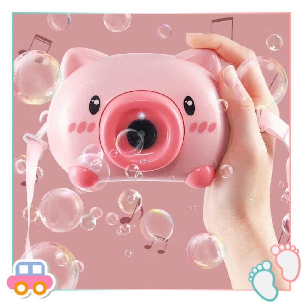 Máy chụp ảnh thổi bong bóng xà phòng chú heo phát nhạc Doli Kids