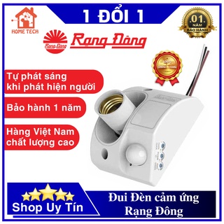 Đui Đèn Cảm Biến Chuyển Động Rạng Đông PIR-E27 - Tự Bật Sáng Đèn Khi Phát Hiện Chuyển Động - Hàng Chính Hãng