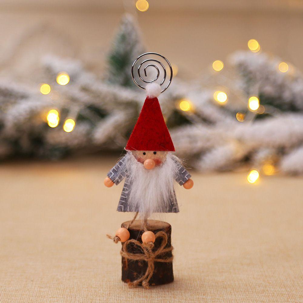 Giá Đỡ Thẻ Ghi Chú Bằng Gỗ Hình Ông Già Noel &amp; Người Tuyết Màu Cầu Vồng Trang Trí Tiệc Cưới / Nhà Cửa DIY