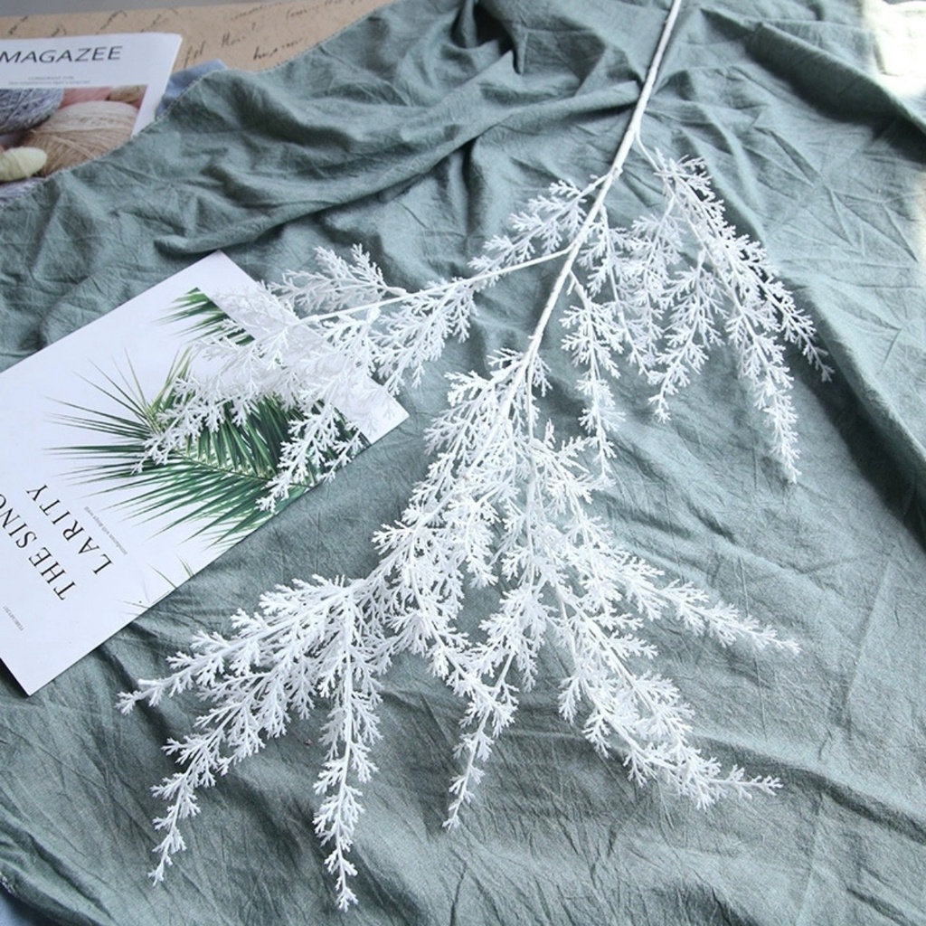 Cành điểm tuyết cao,cành điểm đuôi chồn trang trí cai 55cm