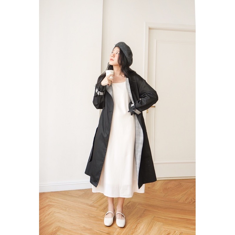 Áo khoác Khaki Trenchcoat dáng dài kèm đai