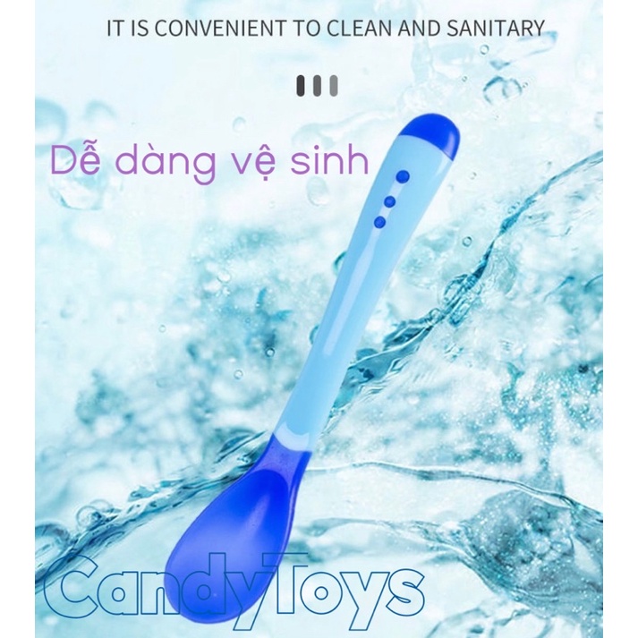 THÌA (MUỖNG), NĨA CHO BÉ ĂN DẶM CẢM BIẾN NHIỆT ĐỘ BẰNG SILICONE