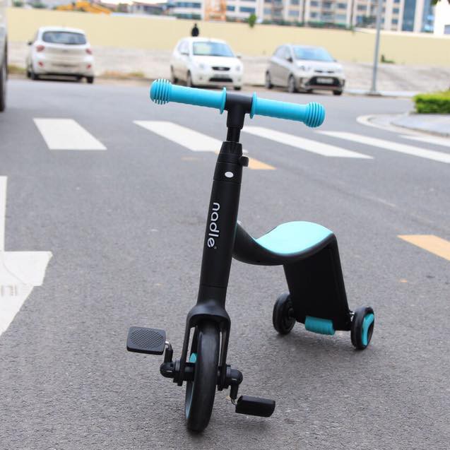 [Sỉ/Lẻ] Siêu xe Nadle màu xanh 3 trong 1 vừa làm xe đạp, xe chòi chân, xe scooter Joovy TF3 cho bé từ 2 tuổi trở lên