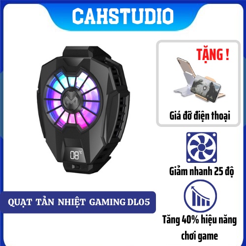 Quạt tản nhiệt làm mát điện thoại tản nhiệt sò lạnh MEMO DL05 FL01 Siêu lạnh, hiển thị nhiệt độ, LED RGB