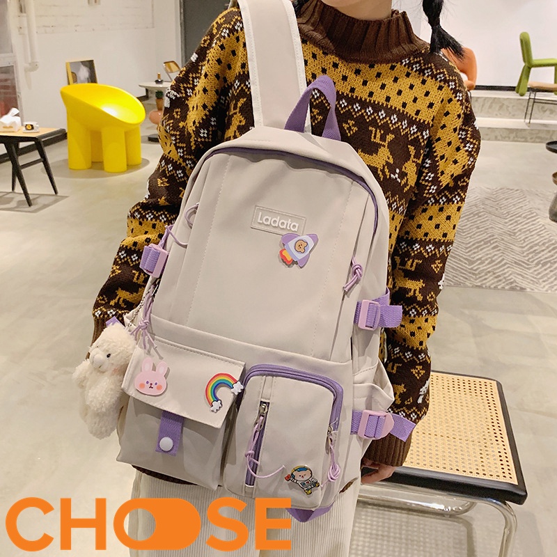 Balo Nữ Ulzzang Hàn Quốc Choose Cho Học Sinh Đi Học (Không Kèm Phụ Kiện) BB14K1