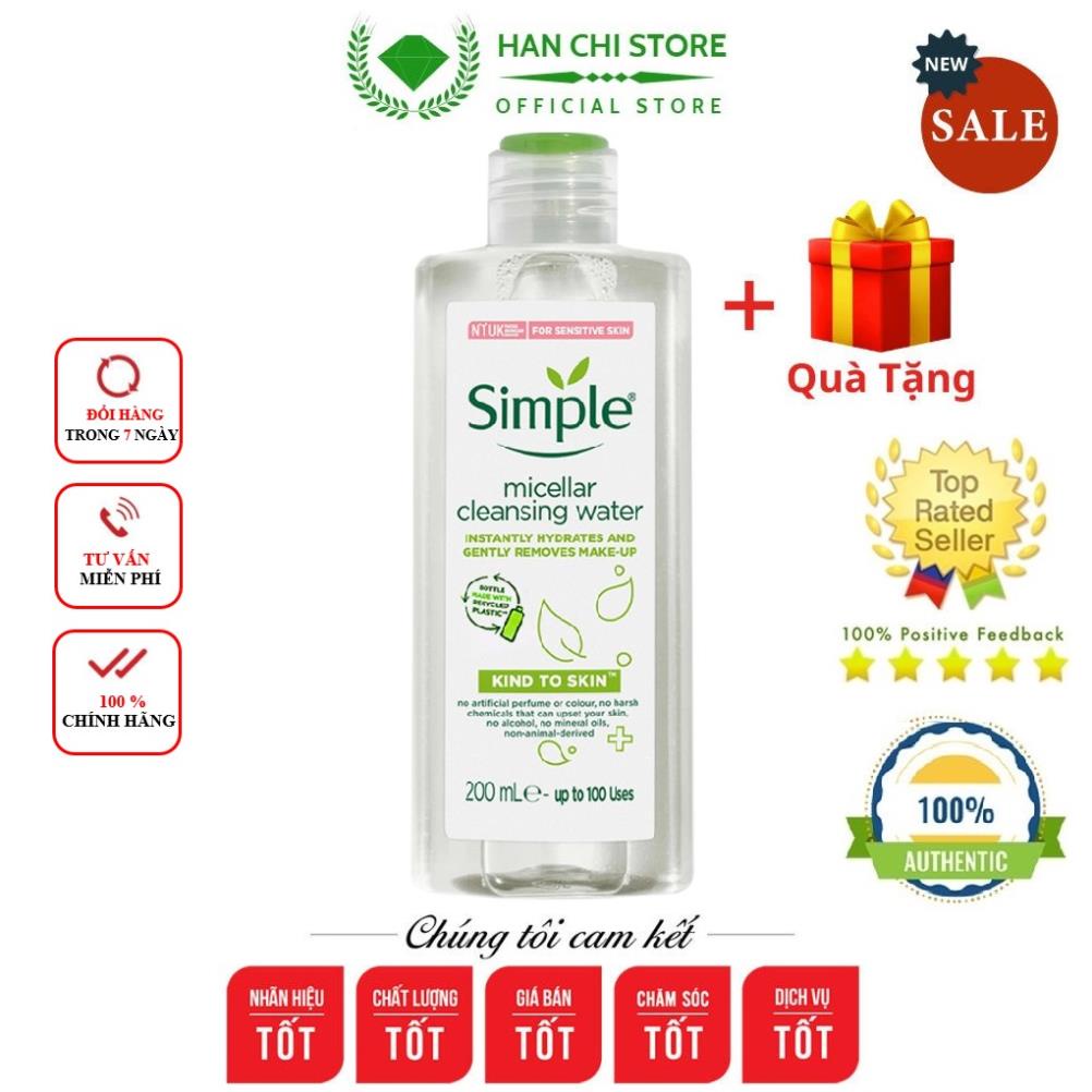 Nước Hoa Hồng SIMPLE Toner 200ml Cho Dầu Mụn Da Nhạy Cảm Dưỡng Ẩm,Nước Hoa Hồng SIMPLE Làm Sạch Và Dịu Da Chính Hãng | BigBuy360 - bigbuy360.vn