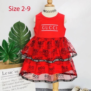Đầm gucci phối ren cho bé gái 10-26kg