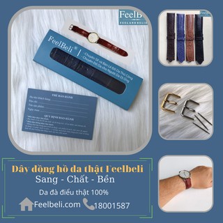[Hàng hãng] Dây đồng hồ Feelbeli da đà điểu sang trọng và chất lượng có kèm khóa