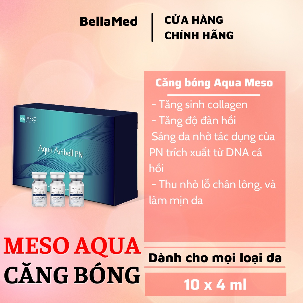 Tinh Chất căng bóng Trẻ Hóa Aqua Aribell PN từ DNA Cá Hồi cho liệu trình căng bóng spa 10 lọ x 4ml