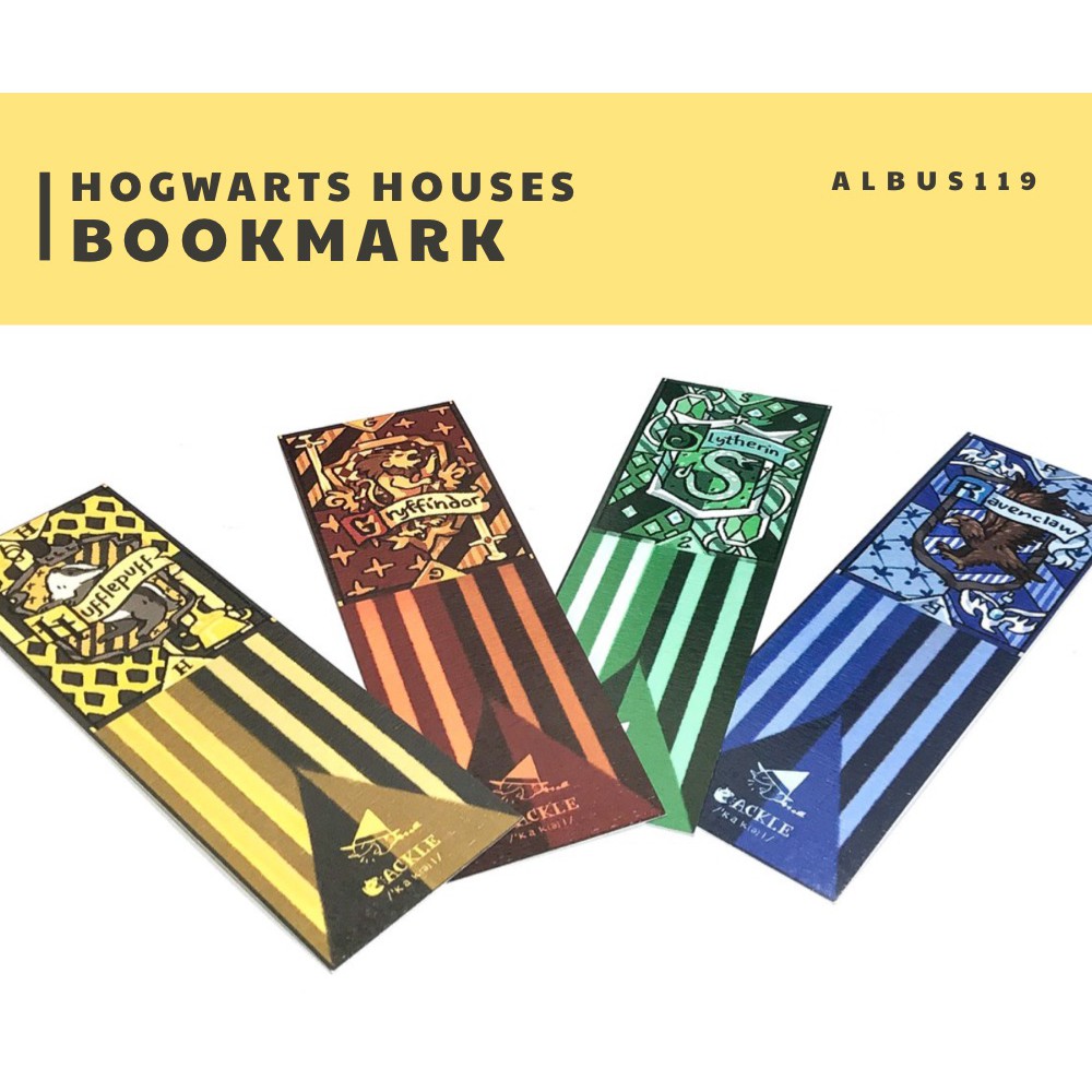 Kẹp sách 4 Nhà trường Hogward Harry Potter [HÀNG THIẾT KẾ] l Zip A1 l Bookmark 4 Houses