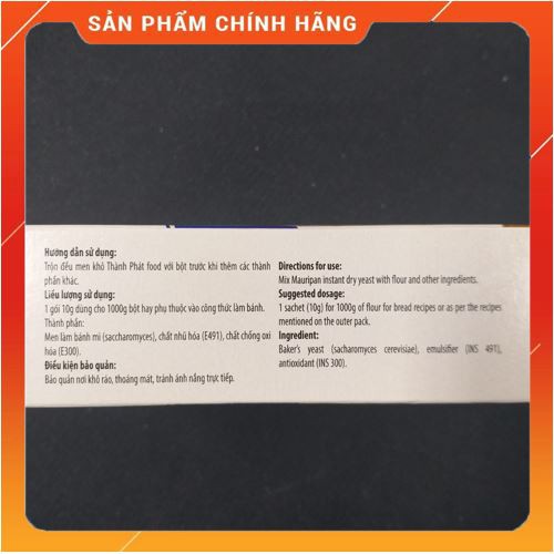 Men khô làm bánh Thành phát hộp 50g nguyền liệu làm bánh mì, bánh bao...