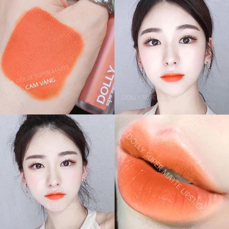 NEW 2021 [Cam Sáng 07] Son Kem Lì Dolly Super Matte Không Chì Màu Cam Sáng | BigBuy360 - bigbuy360.vn