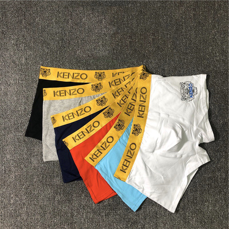 Ancle1988 Trend KENZO solid color men's underwear cotton breathable boxer shorts modal cotton ice silk boxer shorts