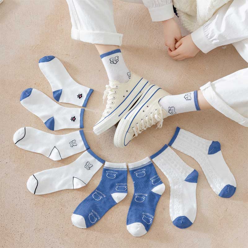 Vớ cotton mềm in hoạt hình đáng yêu cho nam và nữ