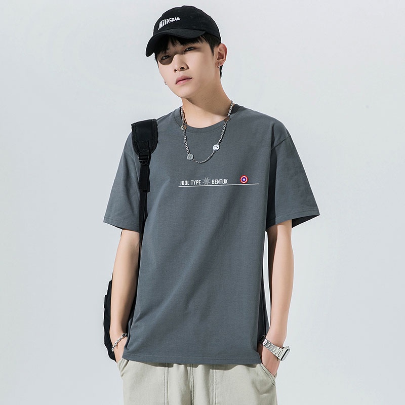 Áo Thun Cotton Tay Ngắn Cổ Tròn Dáng Rộng Thời Trang Mùa Hè Mới Cho Nam