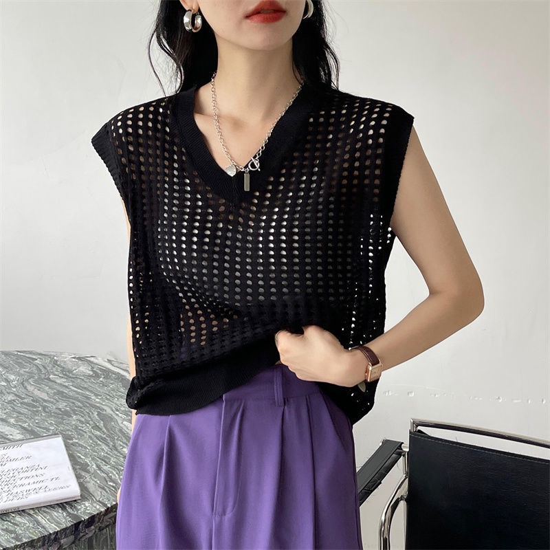 Áo Sweater Dáng Suông Đục Lỗ Thời Trang Mùa Hè Hàng Mới