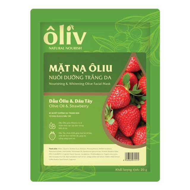 Mặt Nạ Ôliv De Povence Nuôi Dưỡng Trắng Da Từ Dầu Olive & Dâu Tây 20G