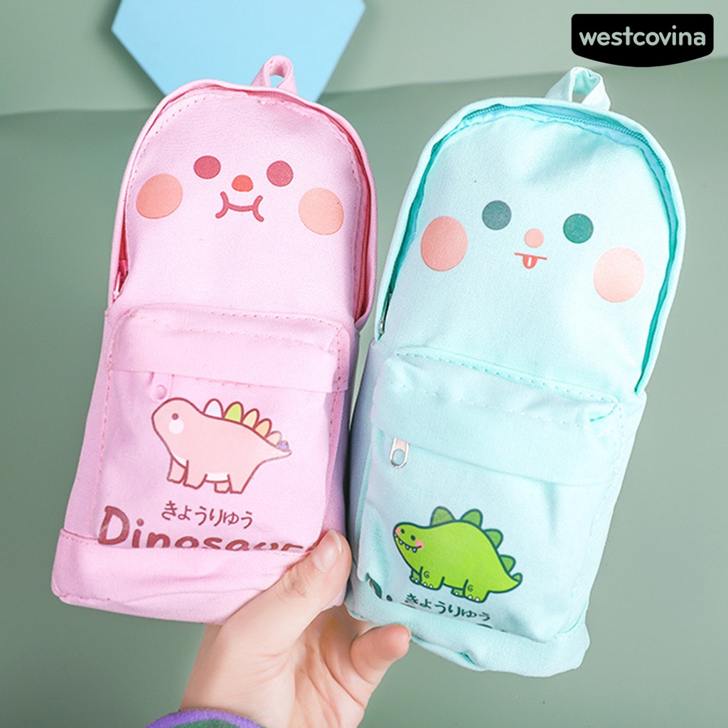 Túi Đựng Bút Bằng Vải Canvas In Họa Tiết Hoạt Hình / Phi Hành Gia / Khủng Long / Tên Lửa Độc Đáo