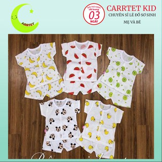 Set 5 bộ quần áo cộc in hình chuối chất liệu cotton mặc mùa hè cho bé từ 3 đến 15 kg