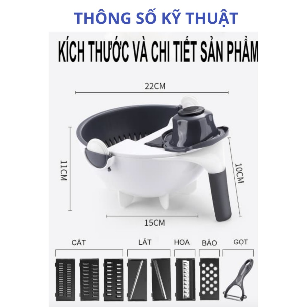 Dụng cụ cắt rau củ quả kèm chậu rửa đa năng - HanruiOffical