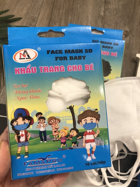 Hộp 10 khẩu trang 5D Mask kid cho bé ( Nam Anh)