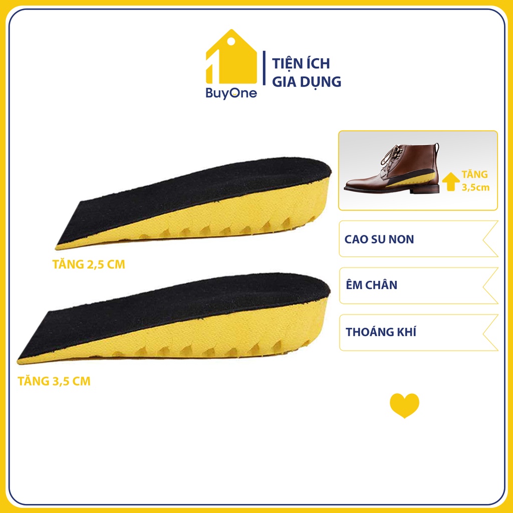 Lót độn đế giày loại nửa bàn chân bằng cao su non đàn hồi, êm chân, chống thốn - BuyOne - BOPK209