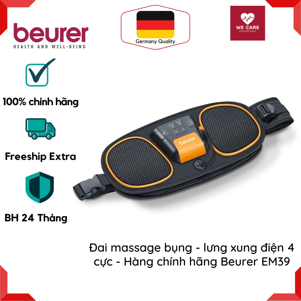 Đai massage bụng - lưng xung điện 4 cực - Hàng chính hãng Beurer EM39