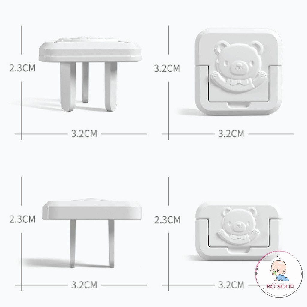 Bịt Ổ Điện 2 Chân 3 Chân BEECOOK Chất Liệu Nhựa ABS Chịu Nhiệt Cao Chống Giật