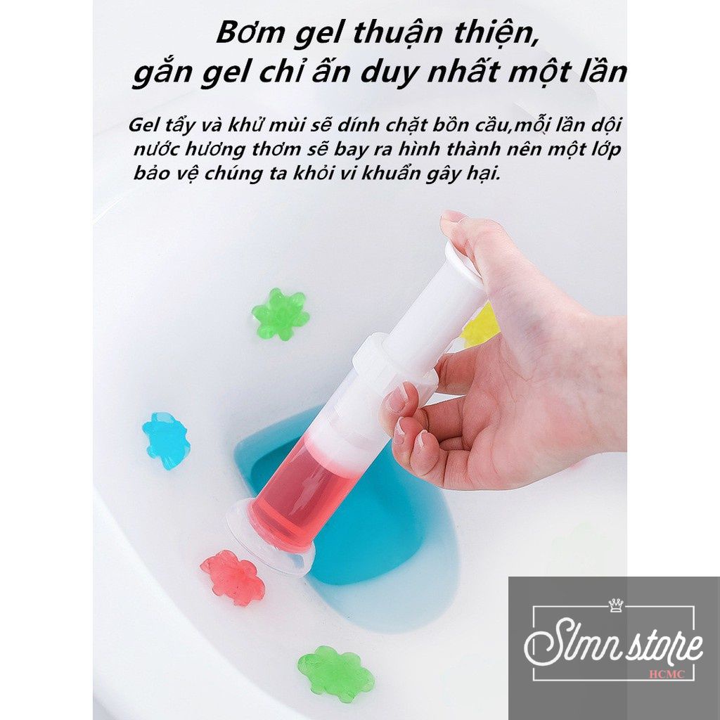 Gel khử mùi bồn cầu diệt khuẩn toilet gel dính bồn cầu dạng thạch hình bông hoa với 6 mùi thơm cho nhà vệ sinh.SD1-HoaKM