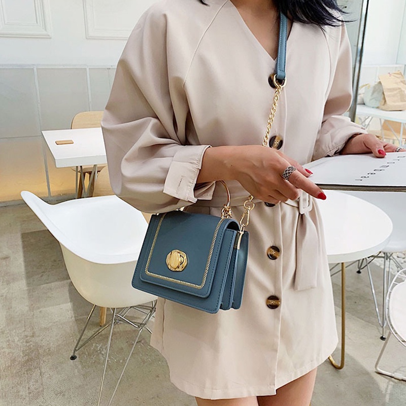 Túi đeo vai IELGY cỡ nhỏ phối dây xích thời trang cho nữ